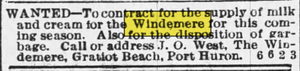 Gratiot Inn (Windemere Hotel) - Jun 1908 Ad For Windemere (newer photo)